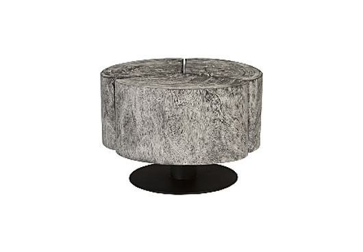 Picture of CLOVER COFFEE TABLE, CHAMCHA WOOD GREY STONE