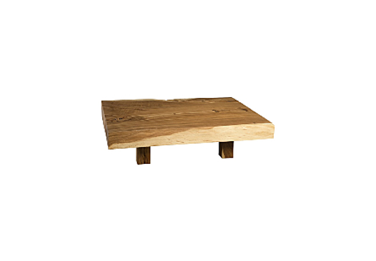 Picture of CHAMCHA WOOD THICK COFFEE TABLE ON BLOCK LEGS RECTANGULAR
