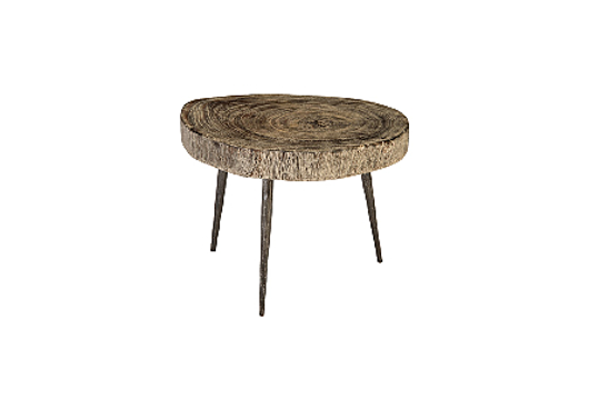 Picture of CROSSCUT COFFEE TABLE GREY STONE, FORGED LEGS