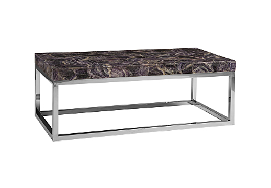 Picture of AMETHYST COFFEE TABLE STAINLESS STEEL BASE