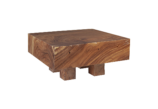 Picture of CHAMCHA WOOD COFFEE TABLE SQUARE, WOOD LEGS