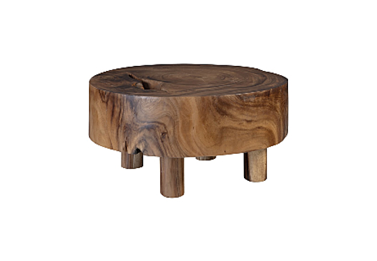 Picture of CHAMCHA WOOD COFFEE TABLE ROUND, WOOD LEGS