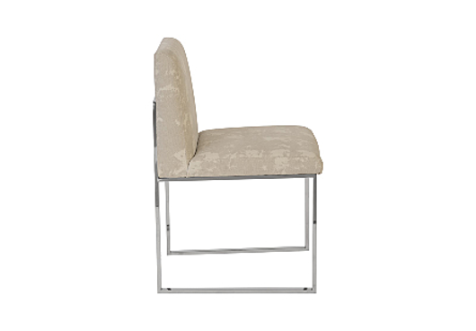 Picture of FROZEN DINING CHAIR KHAKI GREY, STAINLESS STEEL FRAME