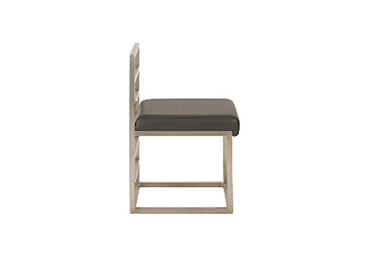 Picture of LADDER DINING CHAIR LOW BACK GREY/SILVER FINISH