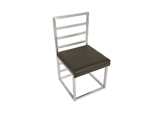 Picture of LADDER DINING CHAIR GREY/SILVER FINISH