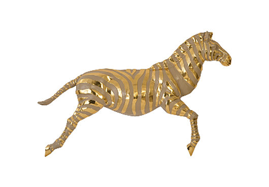Picture of ZEBRA ILLUMINATED WALL ART LED, GOLD, RIGHT FACING