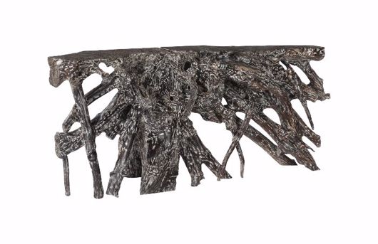 Picture of TEAK ROOT CONSOLE TABLE BLACK WASH