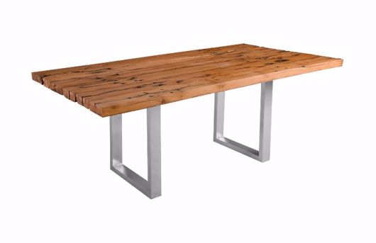 Picture of RAIL TIE DINING TABLE BRUSHED SS LEGS