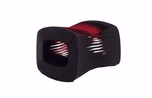 Picture of SEAT BELT OTTOMAN BLACK/RED