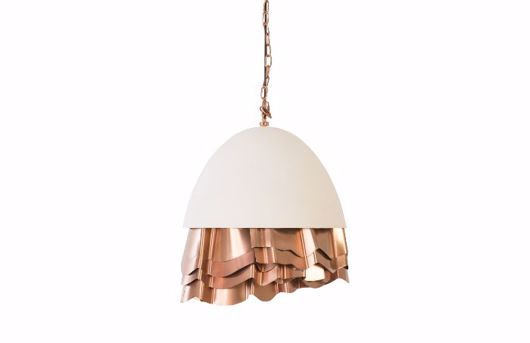 Picture of RUFFLE CHANDELIER WHITE/COPPER