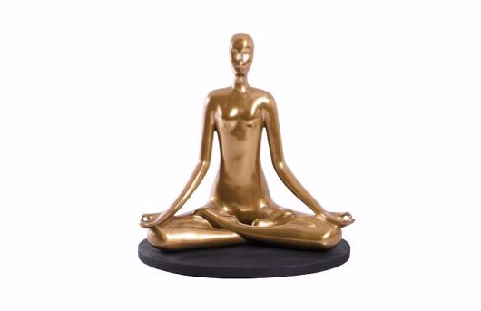 Picture of YOGA FIGURE MEDITATING, POLISHED BRONZE, NO LINES