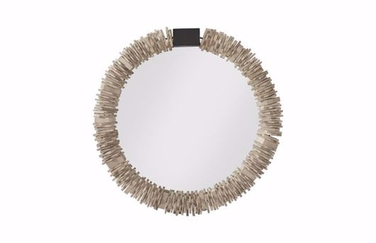 Picture of STACKED RING MIRROR CHAMCHA WOOD, BLEACHED, MD