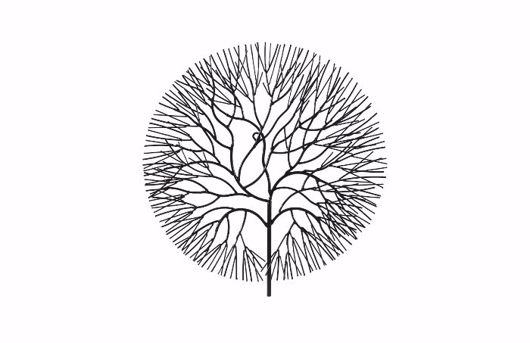Picture of WIRE TREE WALL ART CIRCLE, METAL, BLACK, SM