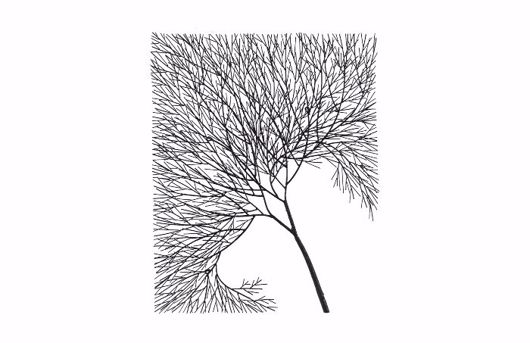 Picture of WIRE TREE WALL ART RECTANGULAR, METAL, BLACK