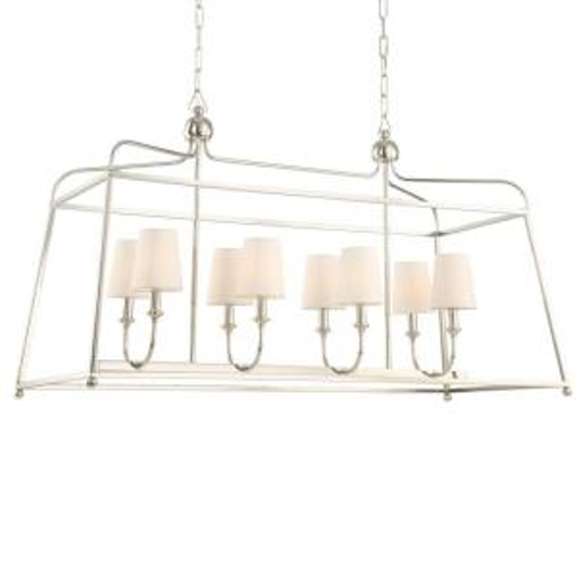 Picture of SYLVAN - EIGHT LIGHT CHANDELIER WITH SILK OR LINEN FABRIC SHADES