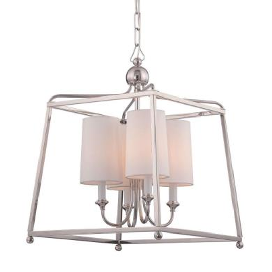 Picture of SYLVAN - FOUR LIGHT PENDANT WITH LINEN FABRIC SHADES