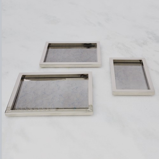 Picture of S/3 STEPPED NESTING TRAYS-NICKEL