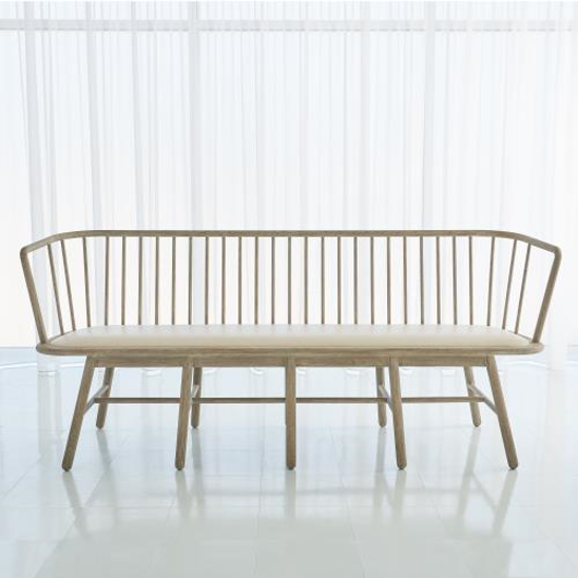 Picture of SPINDLE LONG BENCH-BEIGE LEATHER
