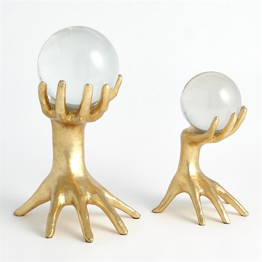 Picture of HANDS ON SPHERE HOLDERS-GOLD LEAF