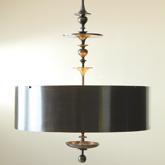 Picture of TURNED PENDANT CHANDELIER-ANTIQUE BRONZE FINISH