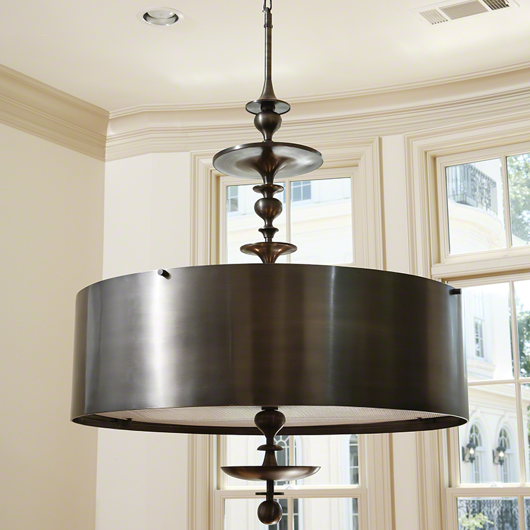 Picture of TURNED PENDANT CHANDELIER-ANTIQUE BRONZE FINISH-SM