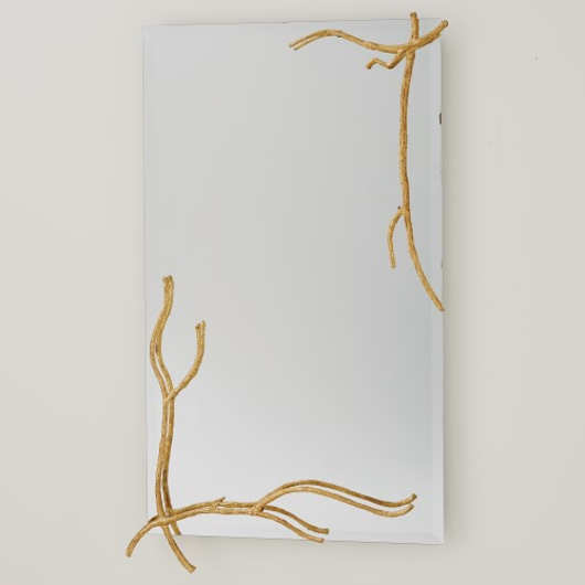 Picture of TWIG MIRROR-GOLD LEAF