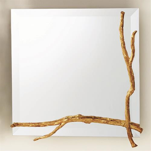 Picture of TWIG MIRROR-GOLD LEAF