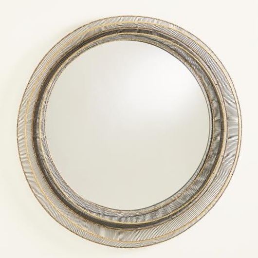Picture of WIRE RIBBON MIRROR - NATURAL IRON/BRASS BRAISING