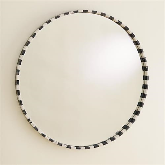 Picture of BLACK/WHITE MARBLE MIRROR-ROUND