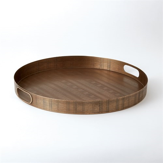 Picture of KOKORO ETCHED ROUND TRAY-BRASS