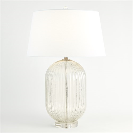Picture of CLEAR GLASS RIBBED BARREL LAMP