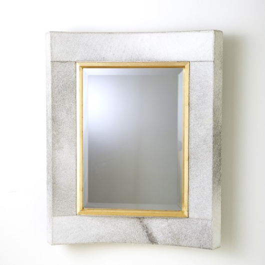 Picture of CURVED SHORT MIRROR-WHITE HAIR-ON-HIDE