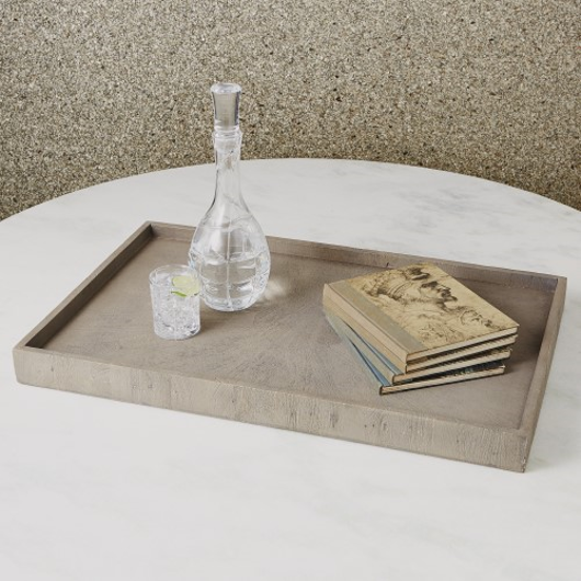 Picture of DRIFTWOOD OTTOMAN TRAY-GREY