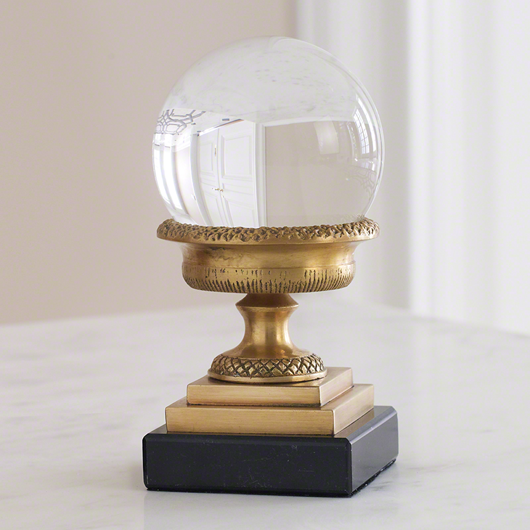 Picture of PETITE BRASS URN ON MARBLE BASE