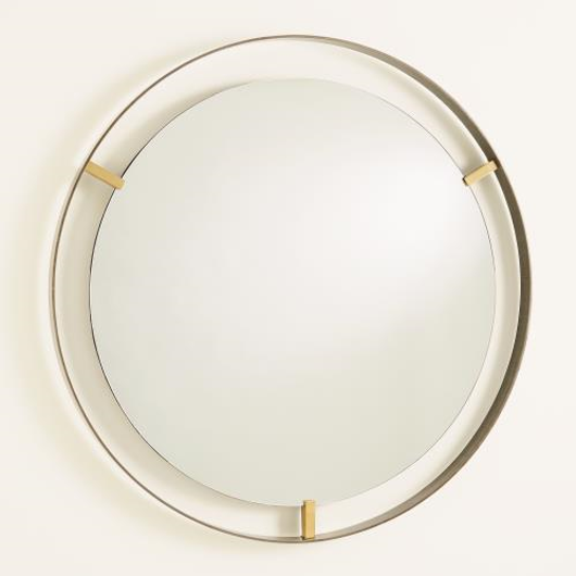 Picture of FLOATING MIRROR-BRASS CLIPS-BRONZE RIM