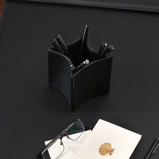 Picture of FOLDED LEATHER PENCIL CUP-BLACK