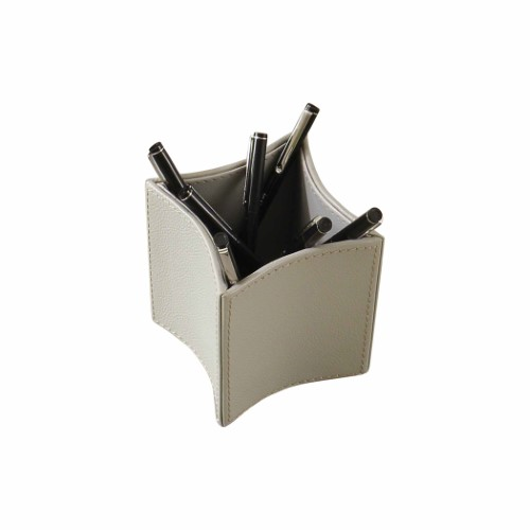 Picture of FOLDED LEATHER PENCIL CUP-GREY