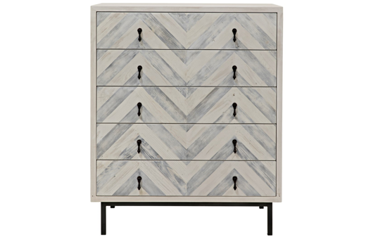 Picture of CHEVRON TALL 5 DRAWER DRESSER