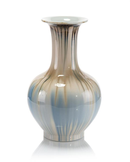 Picture of HUES OF EARTH AND BLUES TALL-NECK VASE