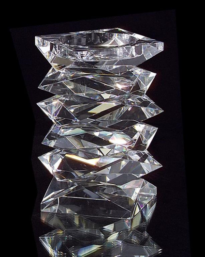 Picture of STACKED CRYSTAL CANDLEHOLDER