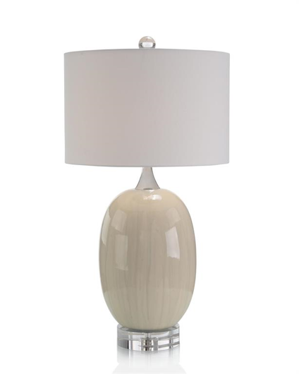 Picture of CERAMIC TABLE LAMP WITH CRYSTAL BASE