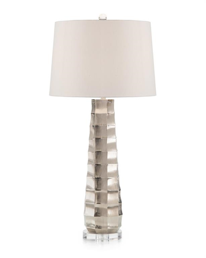 Picture of CHISELED TABLE LAMP IN SILVER