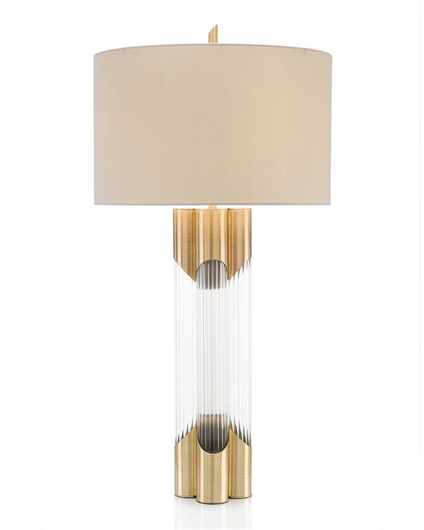 Picture of BRASS AND GLASS TABLE LAMP