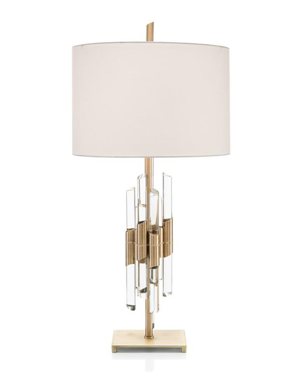Picture of BRASS AND CRYSTAL ROD TABLE LAMP