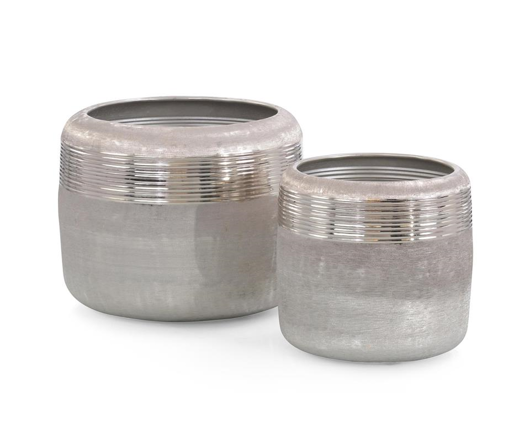 Picture of SET OF TWO RIBBED JARS