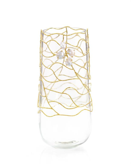 Picture of ENTWINED IN BRASS AND PEARLS VASE