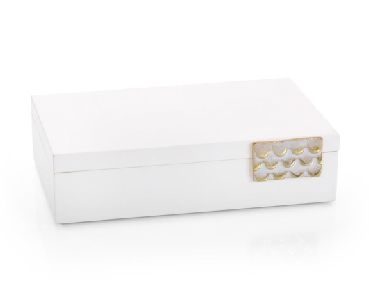 Picture of PORCELAIN WHITE LEATHER BOX I