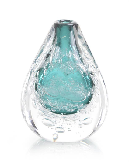 Picture of AZURE ART GLASS VASE WITH BUBBLES