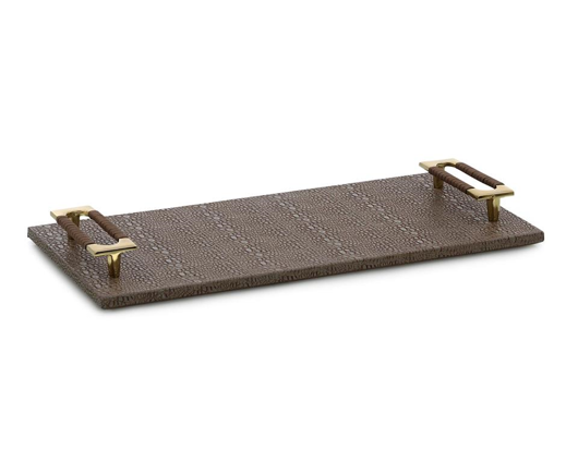 Picture of TOBACCO ALLIGATOR LEATHER TRAY