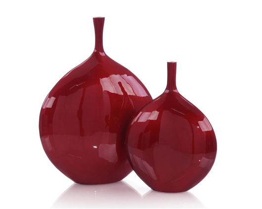 Picture of SET OF TWO CHERRY RED METAL BOTTLES